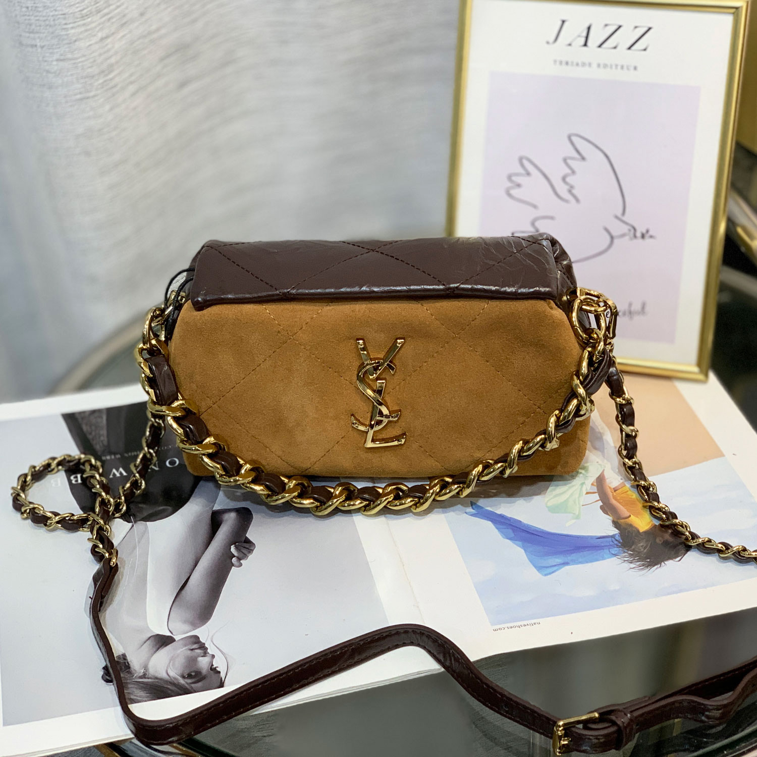 2025秋冬磨砂牛皮新款欧美链条洋气医生包迷你单肩斜挎女包小方包