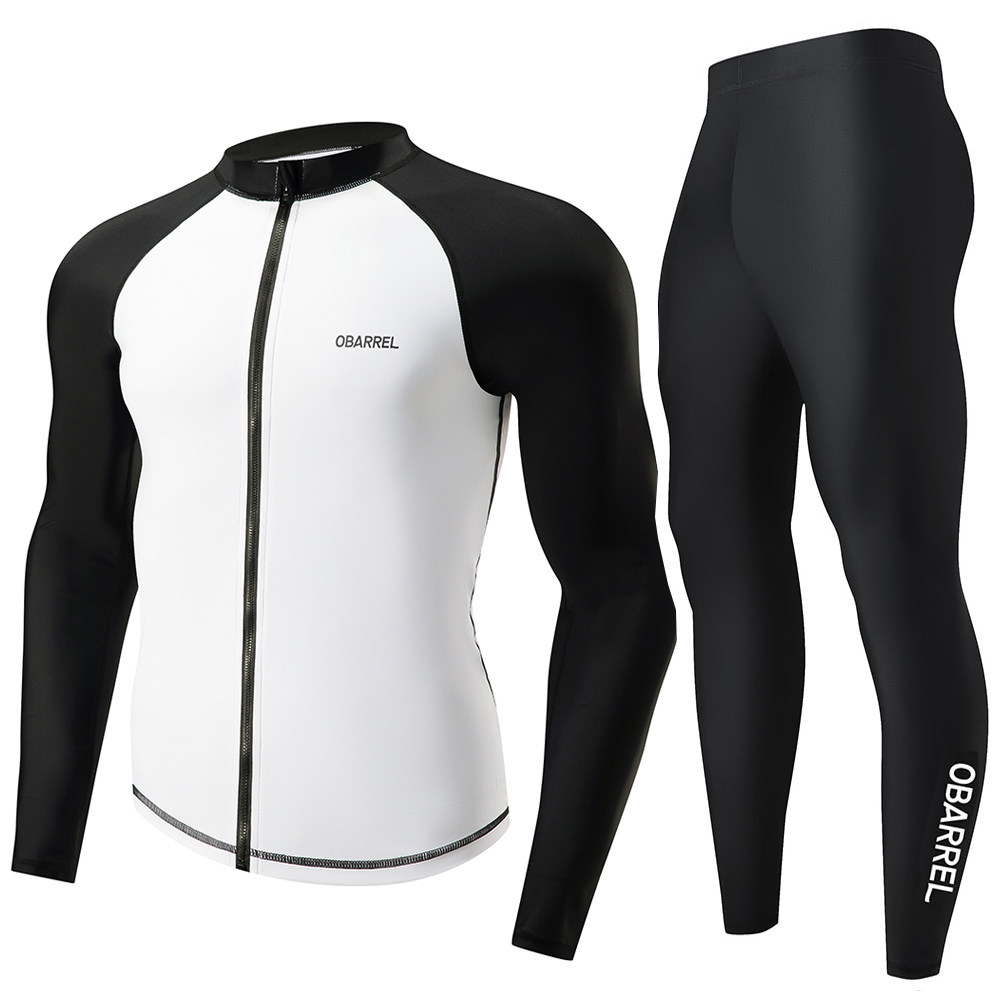 韩国潜水服男士速干防晒三亚水母冲浪服显瘦温泉分体泳衣长袖长裤