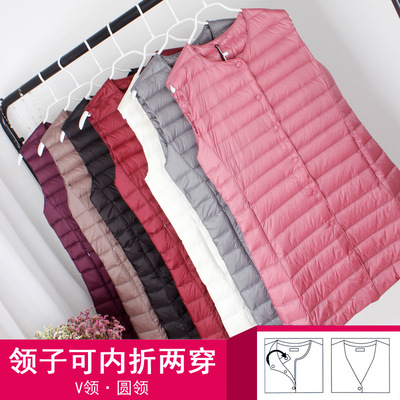 无袖轻薄羽绒马甲女士