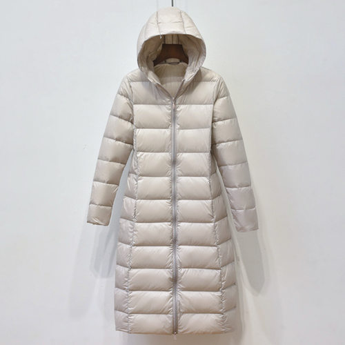 轻薄羽绒服女加长款过膝显瘦