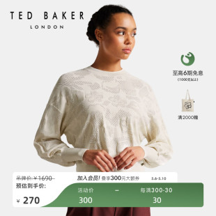 TED 261843 圆领套头针织衫 BAKER女士提花宽松蝙蝠袖