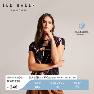 女士抽象印花短袖 修身 BAKER春夏款 TED T恤267028