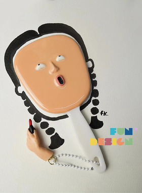 新 泰国设计师FK新款手拿随身化妆镜 便携立体趣味镜子 创意礼物