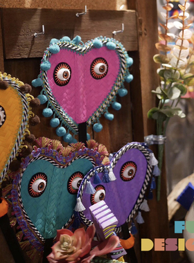 FunDesign| 手工彩色睫毛爱心蒲扇夏日家居礼物可爱扇子 小众代购