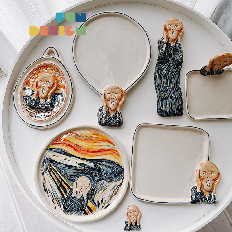 现货蒙克油画泰国小众艺术家摆件