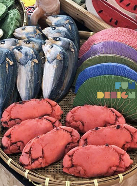 泰国代购 螃蟹手工创意小包 橡胶零钱包 咸鱼手拿包丑萌趣味礼物