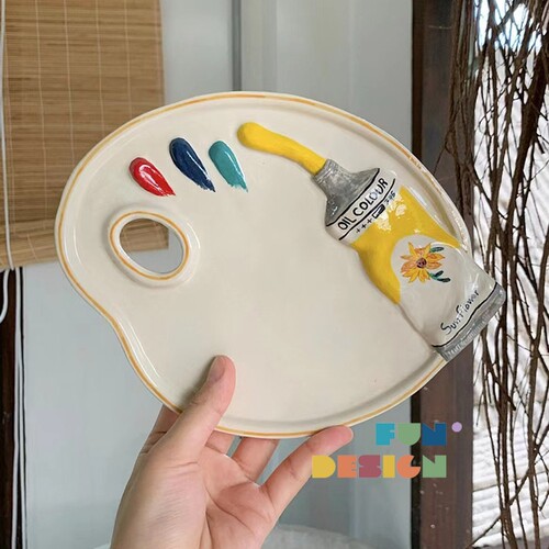 泰国手工陶瓷颜料管调色盘可定制