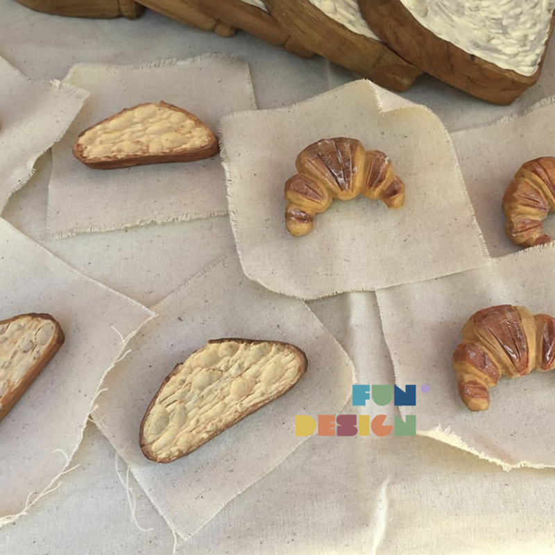 纯手工制作仿真食物牛角包胸针