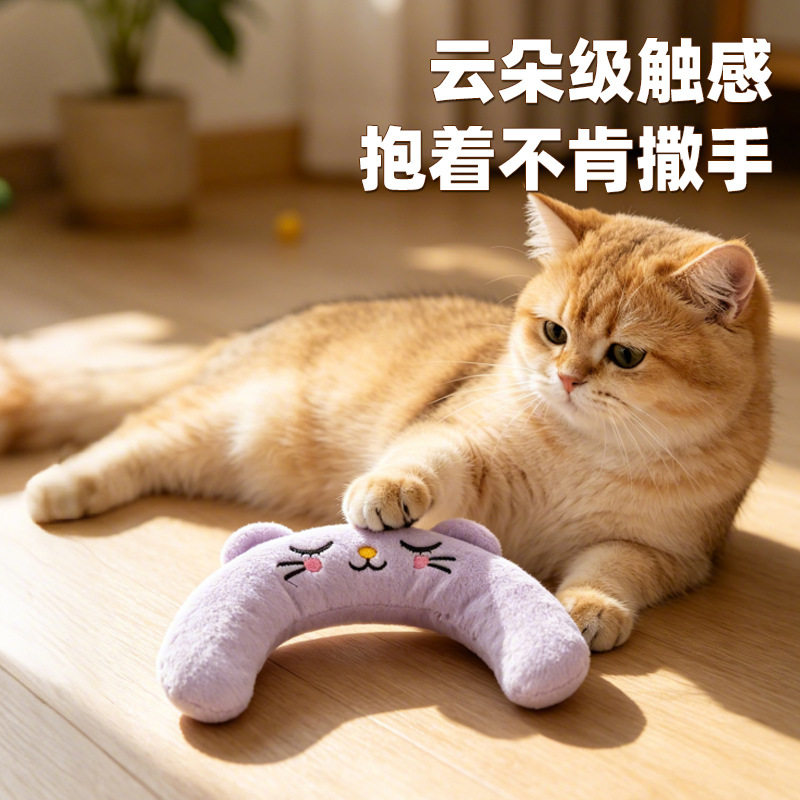 猫猫可爱u型枕内含猫薄荷响纸自嗨安抚抱枕互动猫玩具