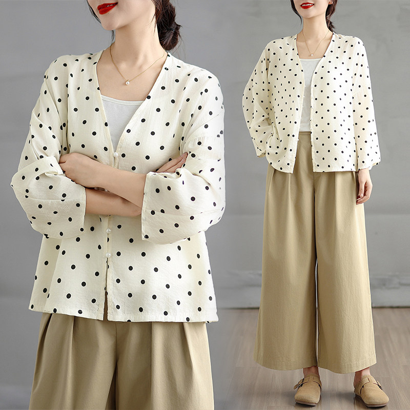 实拍2026早春大码女装韩版宽松苎麻开衫衬衫上衣小外套,女装/女士精品,大码内搭,淘宝优惠券,粉丝福利购,淘宝优惠卷