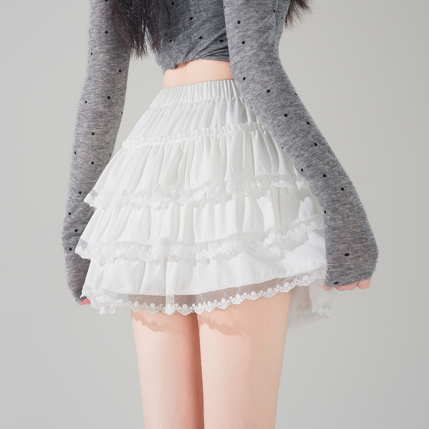 实拍蕾丝花边蓬蓬蛋糕短裙女2026春夏新款芭蕾风白色裙子仙仙半裙,女装/女士精品,半身裙,淘宝优惠券,粉丝福利购,淘宝优惠卷