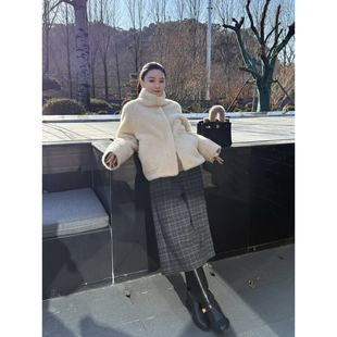 七分短裤 woman格雷系毛呢格纹西装 gentle DUO智仙生