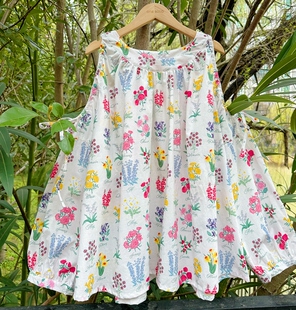 手作孤品花柄温柔气质度假感chill休闲森系慵懒露肩上衣