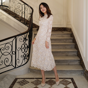 《黎明》韩国复古金丝刺绣长袖轻婚纱 敬酒服宴会年会婚礼晚礼服