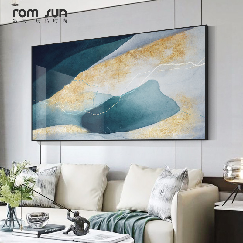 现代抽象大气横幅卧室客厅装饰画