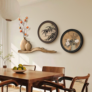 柿柿如意新中式餐厅装饰画宋式美学客厅挂画中式复古玄关组合壁画