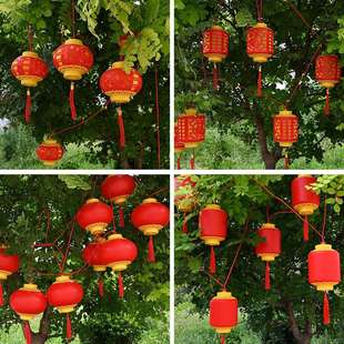 红灯笼亚克力LED灯笼串节日户外防水塑料大红灯笼带电灯笼串包邮