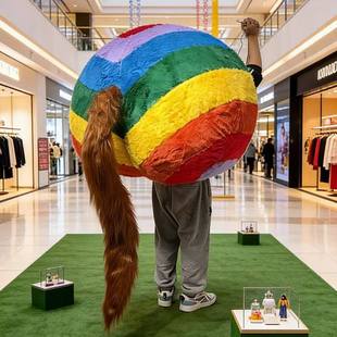 拍马屁道具网红布置装置年会毛绒马年造型拍照打卡包柱子打卡墙