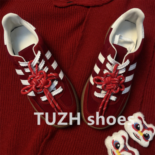 喜庆红色春节新年醒狮中国结编织鞋带装饰扣鞋扣德训鞋运动鞋配饰