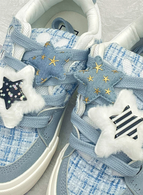 毛绒牛仔星星鞋扣装饰扣五角星配饰配件帆布鞋鞋带扣diy千禧卡扣