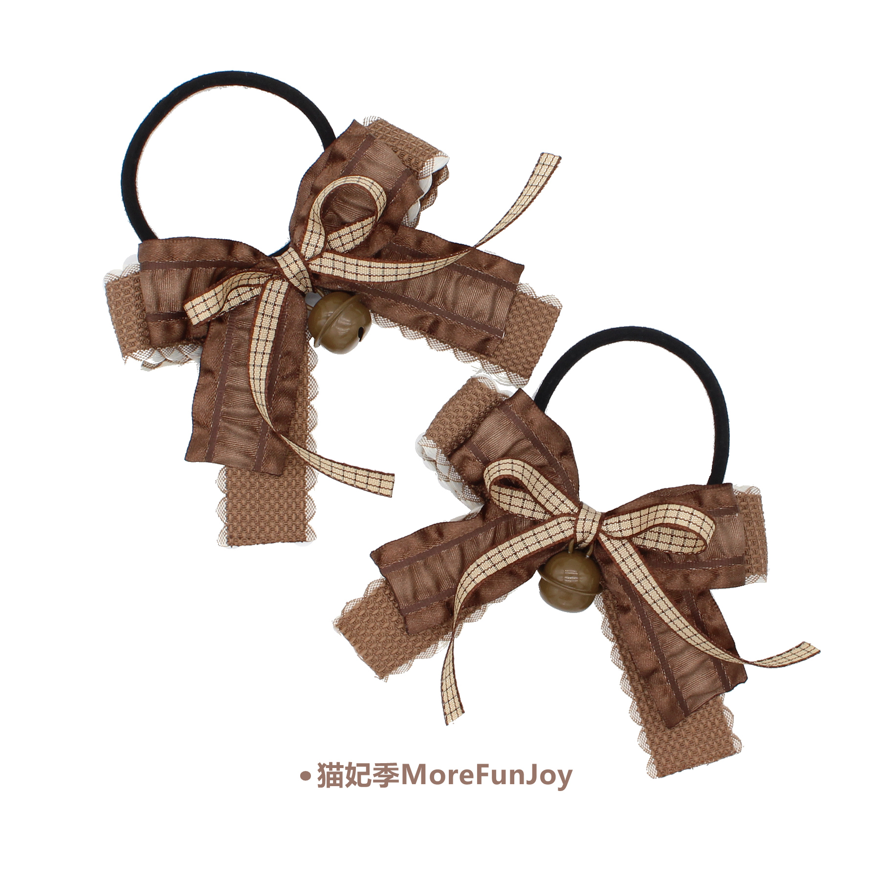 美拉德小铃铛~猫妃季原创设计棕色蝴蝶发绳软妹Lolita发夹双马尾