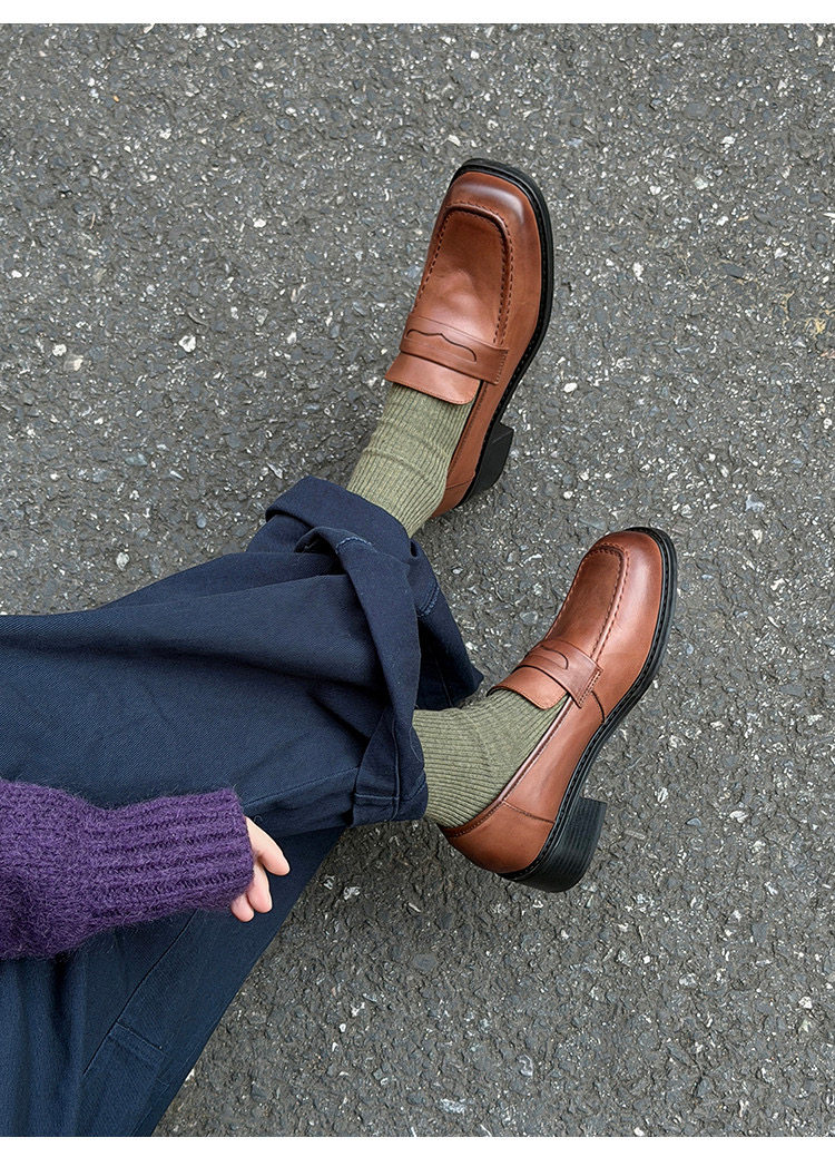 Nettle 2026新款方头时尚小高跟一脚蹬百搭豆豆鞋,女鞋,乐福鞋（豆豆鞋）,淘宝优惠券,粉丝福利购,淘宝优惠卷