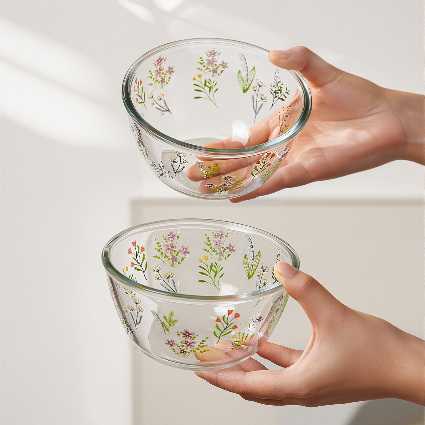 玻璃碗耐高温家用2025新款高颜值水果沙拉碗漂亮碗个人专用酸奶碗