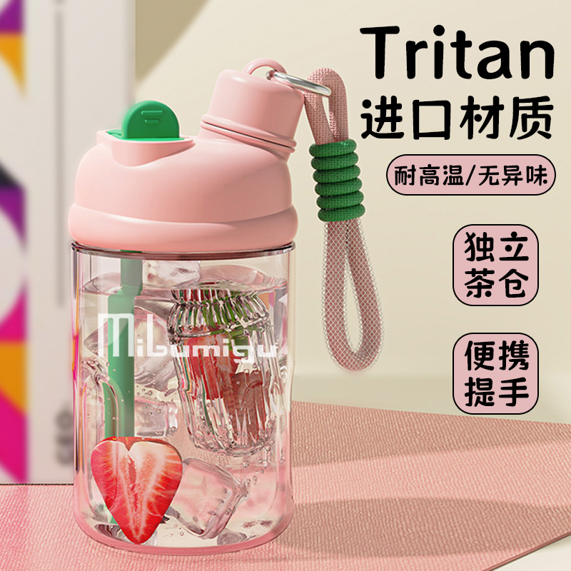 tritan水杯耐高温防摔塑料杯便携