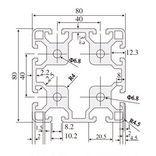 工业铝型材8080国标加厚加重方管重型滑轨材铝合金型材8080