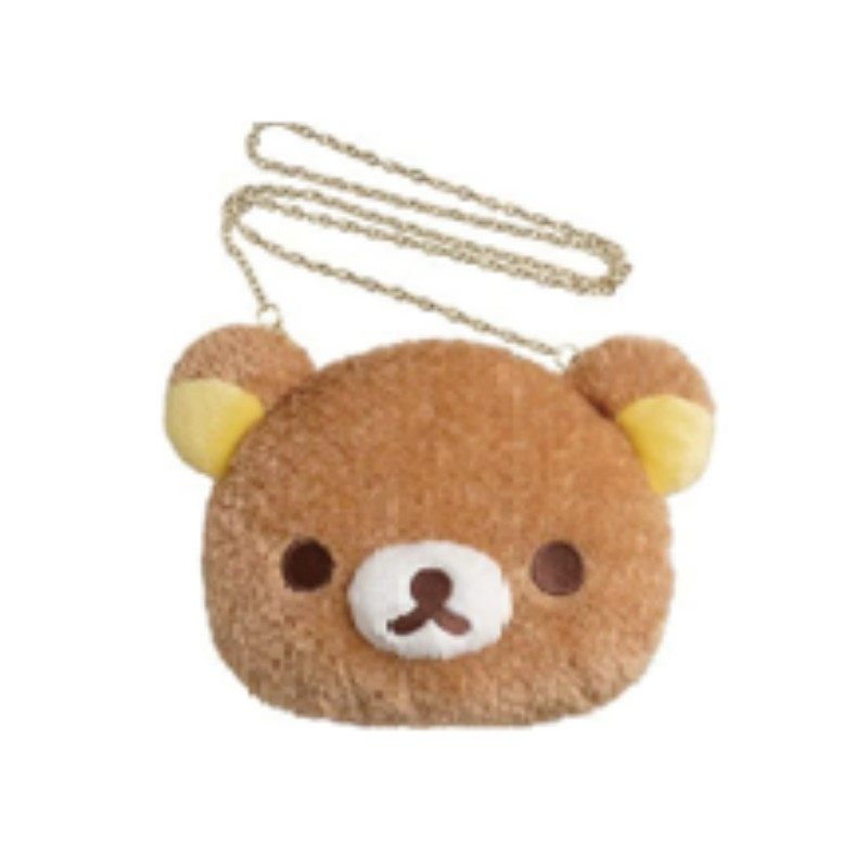 预定SANX轻松熊熊哥脸型单肩包痛包背包周边毛绒玩偶公仔白熊小鸡