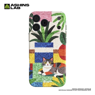 蒙德里安的猫 适用苹果17ProMax软壳iPhone16华为mate70p精孔磨砂小米15p小众不撞壳13全包P60可爱磨砂防摔14