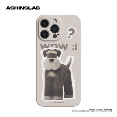 ASHINSLAB适用苹果16ProMax可爱雪纳瑞iPhone15华为mate60精孔软壳14防摔小众不撞壳13全包P40萌宠12简约趣味