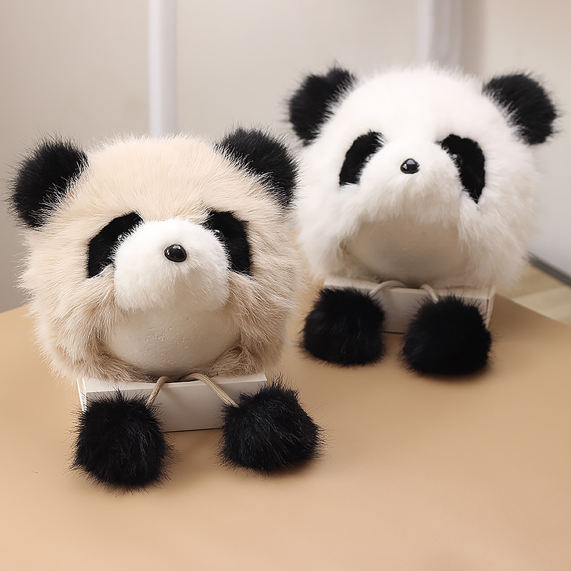 儿童帽子秋冬加绒保暖加厚仿水貂毛绒帽男女宝宝护耳小熊猫帽6岁5