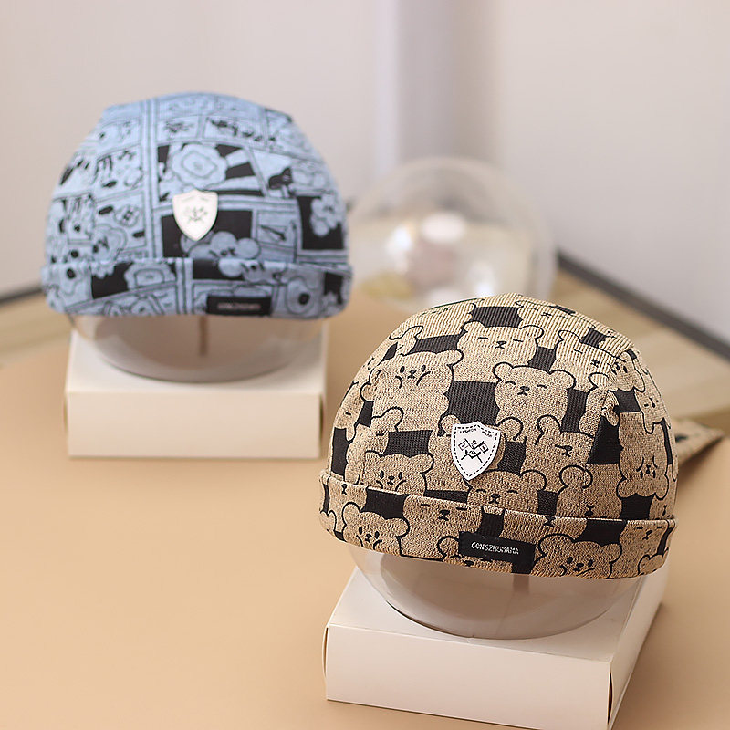 婴儿帽子春秋薄款宝宝男女儿童冬季1岁婴幼儿帅气2套头小孩海盗帽