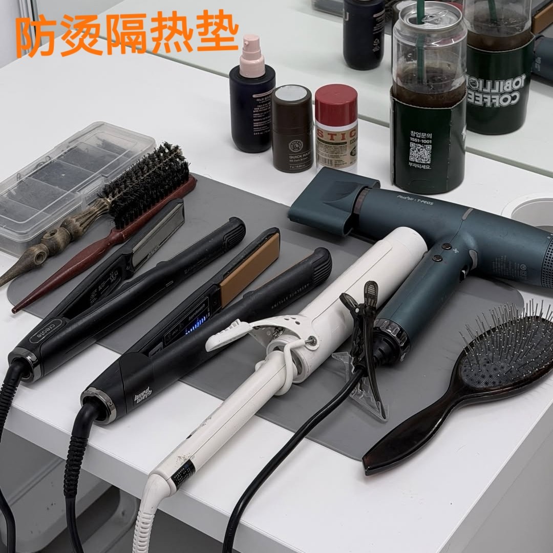 硅胶隔热垫卷棒直板夹垫子防烫化妆师影楼台布加厚易清理便携耐用