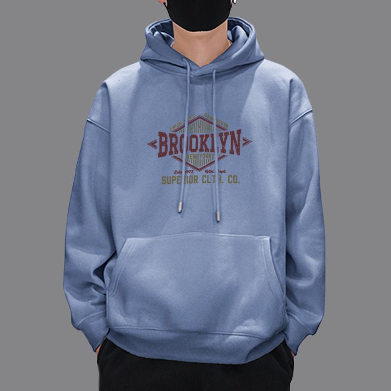 宽松克冬季余文乐潮牌男装卫衣春秋连帽外套简约上衣加厚加衫