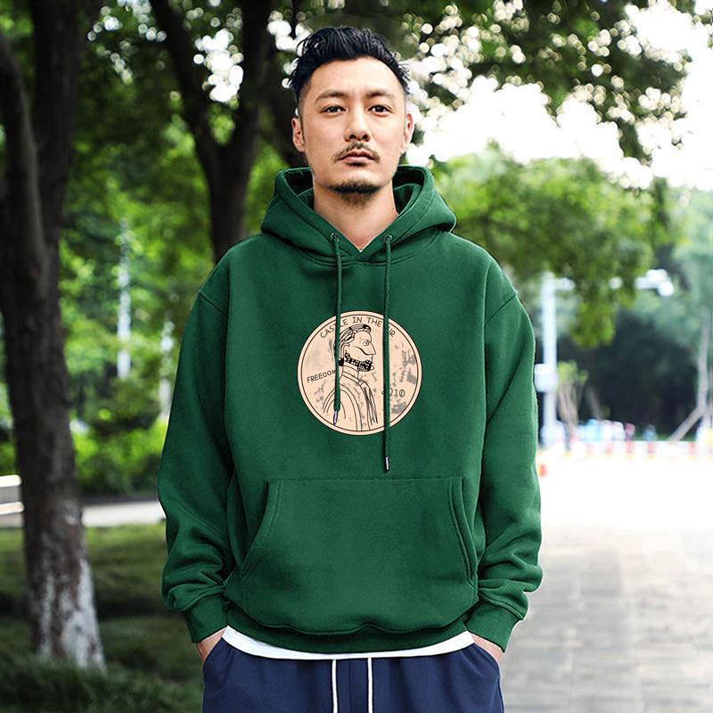 克冬季余文乐潮牌男装卫衣男士连帽外套简约上衣宽松加绒帽衫