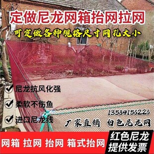定做红色尼龙网箱不伤鱼养鱼网箱存鱼网箱水库网箱养鱼养殖网箱