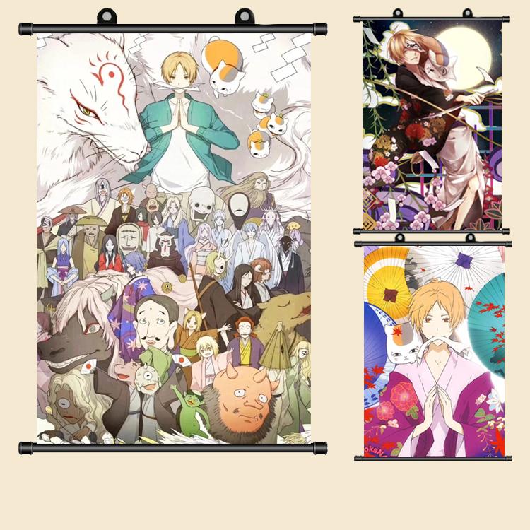 夏目友人帐动漫挂画猫咪老师二次元定制卷轴画海报免打孔装饰画图片
