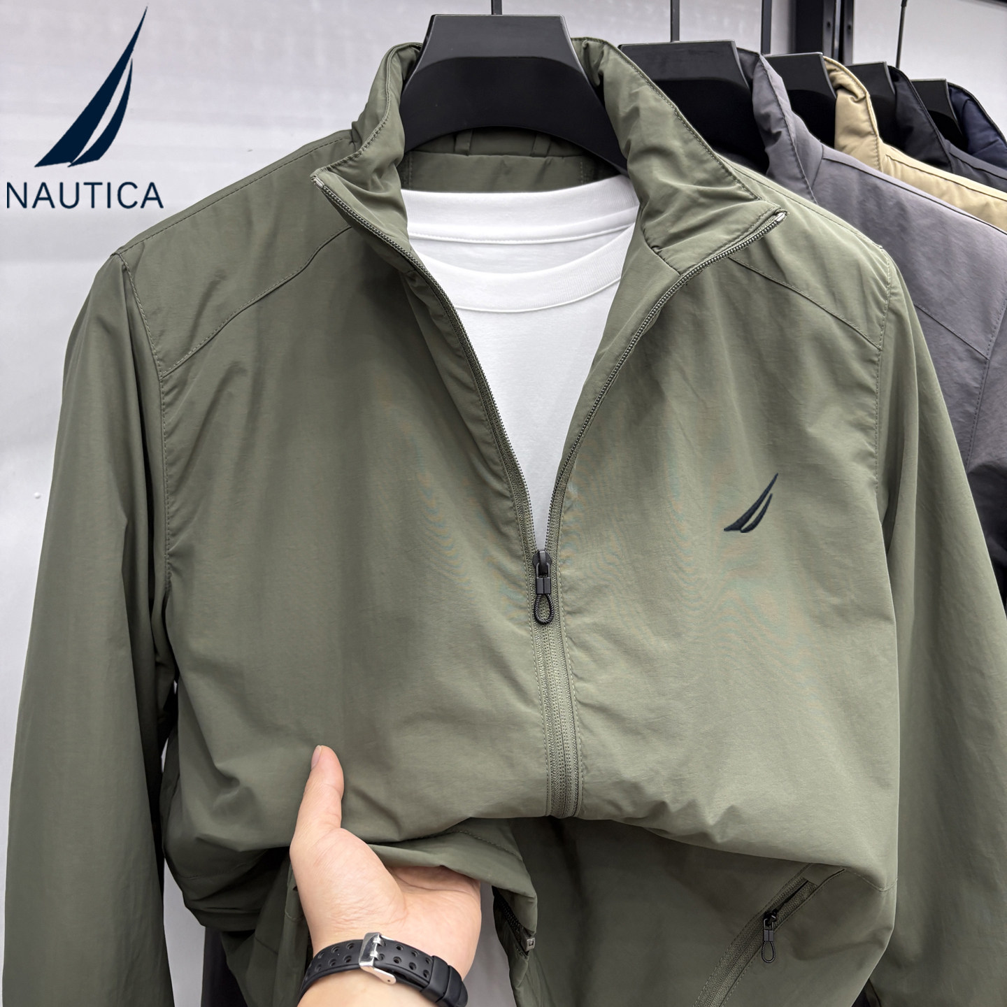 NAUTICA/诺帝卡男装2026秋冬立领加绒夹克外套时尚休闲防风保暖服