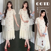 气质连衣裙 刺绣樱桃甜美气质宽松显瘦孕妇长款 2026夏季 新款