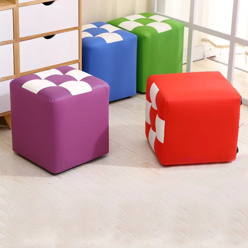 小皮方凳个性创意茶几美甲矮凳子清仓软面沙发凳客厅家用成人板凳