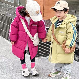 儿童中长款过膝棉服男女大童宝宝时尚加厚保暖冬季外套韩版反季潮