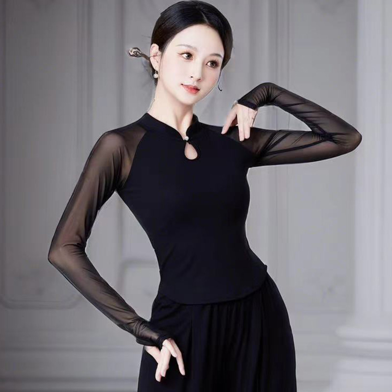 舞蹈服上衣修身立领古典舞练功服