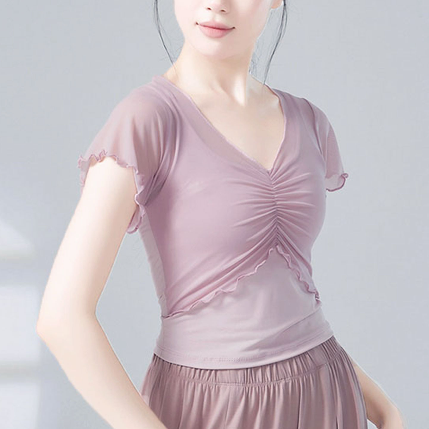 夏季仙气舞蹈练功上衣女图片