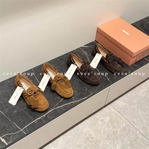 BVKV 美到犯规03/28  新品 26FW 串珠流苏平底乐福鞋 单鞋