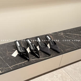 超级心动 26FW 尖头外穿细跟包头半拖鞋 新品 BVKV