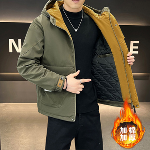 加棉加厚夹克潮流2025加厚冲锋衣外套 二棉连帽外套新款 男士 秋冬季