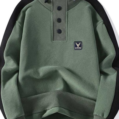 半高领加绒秋冬装外套男款