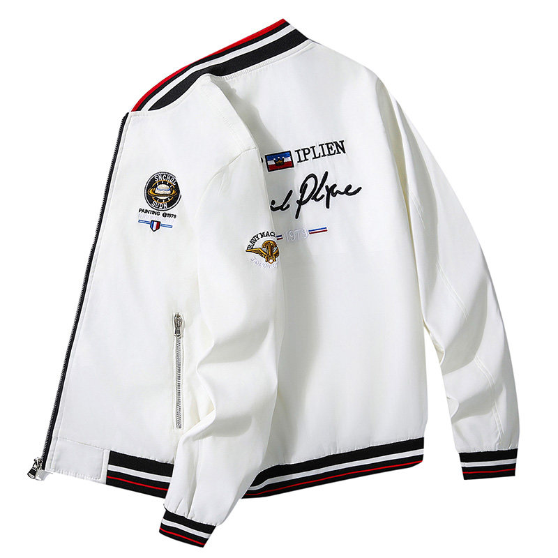 外套男秋季刺绣宽松大码棒球领欧货青年时尚潮流夹克男学生上衣服